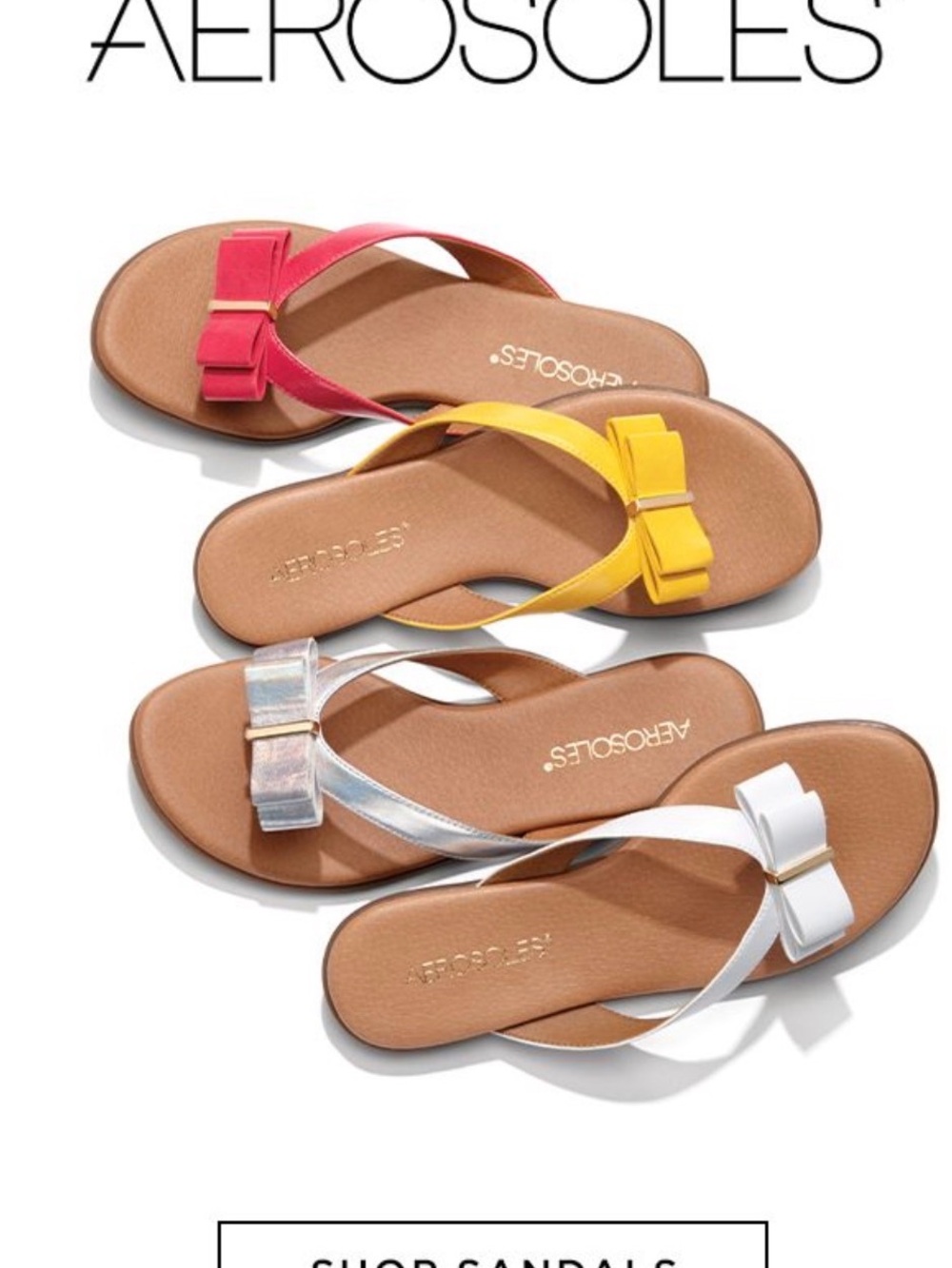 AEROSOLES Bow-Detail Thong Sandals in White